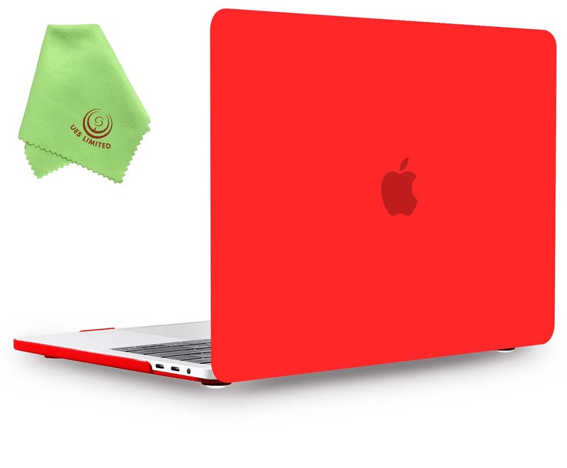 UESWILL Smooth Matte Hard Case Compatible with 2016-2019 Release MacBook Pro 15 inch with Touch Bar & USB-C, Model A1990 A1707, Red - Image 1